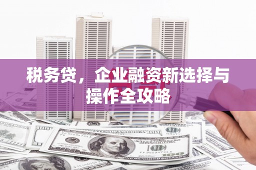长安税务贷，企业融资新选择与操作全攻略