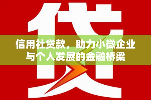 长安信用社贷款，助力小微企业与个人发展的金融桥梁