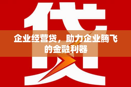 长安企业经营贷，助力企业腾飞的金融利器