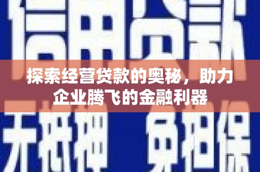 长安探索经营贷款的奥秘，助力企业腾飞的金融利器