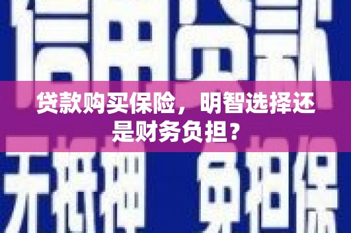 长安贷款购买保险，明智选择还是财务负担？