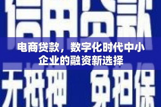 长安电商贷款，数字化时代中小企业的融资新选择