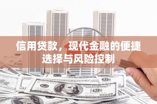 长安信用贷款，现代金融的便捷选择与风险控制