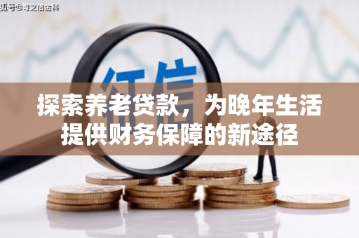 长安探索养老贷款，为晚年生活提供财务保障的新途径