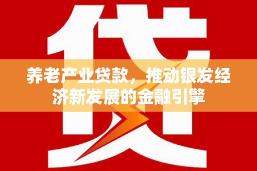 长安养老产业贷款，推动银发经济新发展的金融引擎
