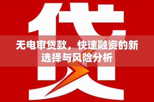 长安无电审贷款，快速融资的新选择与风险分析