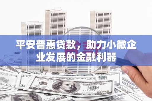 长安平安普惠贷款，助力小微企业发展的金融利器