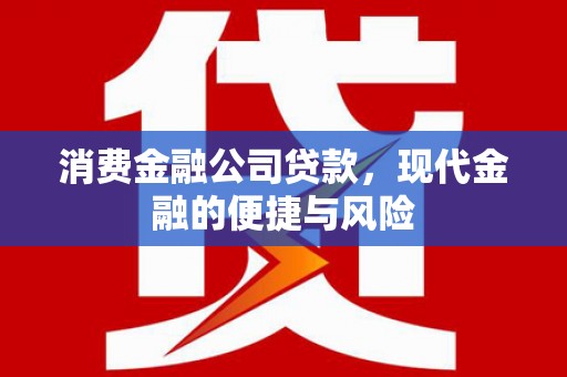 长安消费金融公司贷款，现代金融的便捷与风险